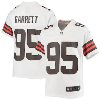 youth nike myles garrett white cleveland browns game jersey